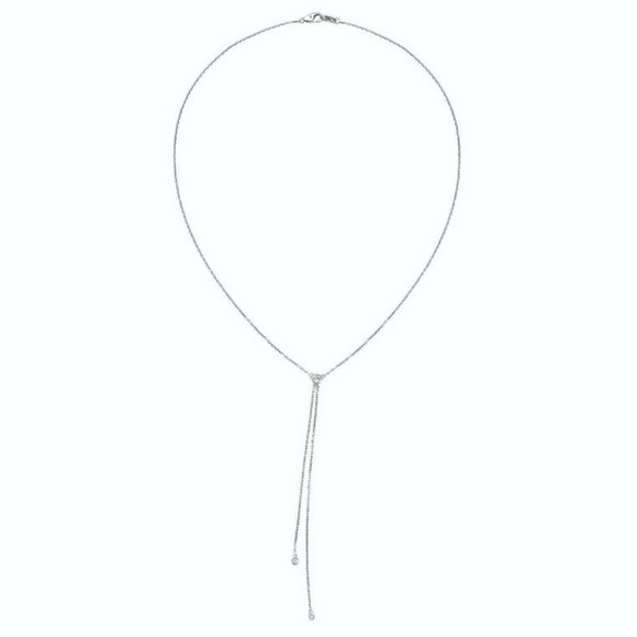0.30 Carat Natural Diamond Bezel Necklace 14K
